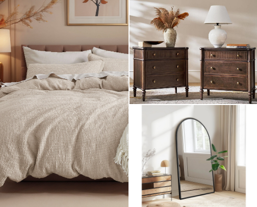 Bedroom inspiration- for a cozy, luxe retreat on a budget cover photo collage