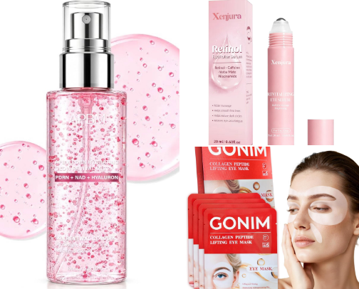 Feel bonita with this skin care products cover photo collage