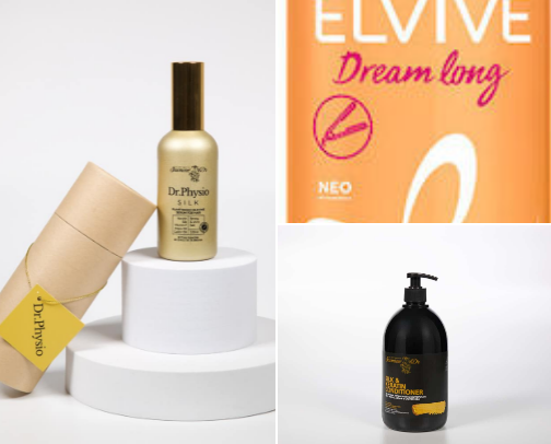 Hair care products cover photo collage