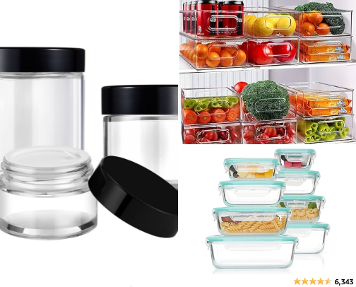 Small Glass Containers With Lids cover photo collage