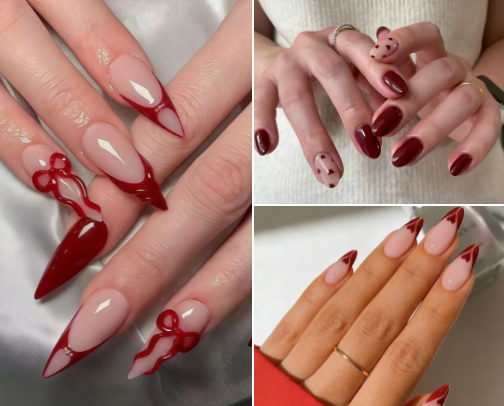 valentine nails cover photo collage