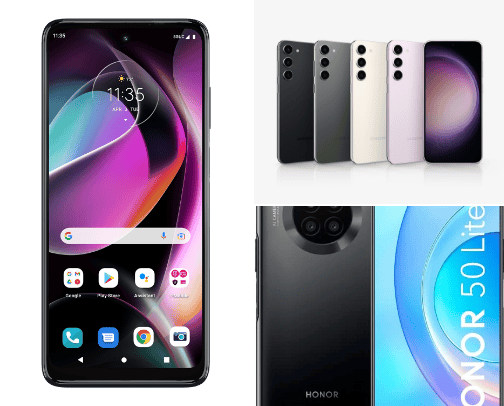 Mobile phones and equipment cover photo collage