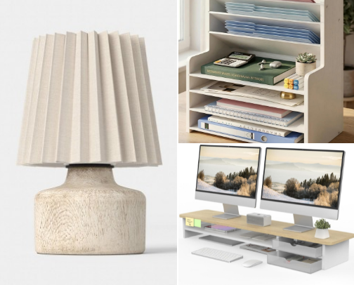 Aesthetic Desk Setup Must Haves (Minimal + Clean Office Desk Essentials) cover photo collage