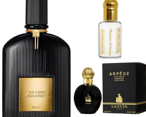 Perfumes, soaps, lotions cover photo collage