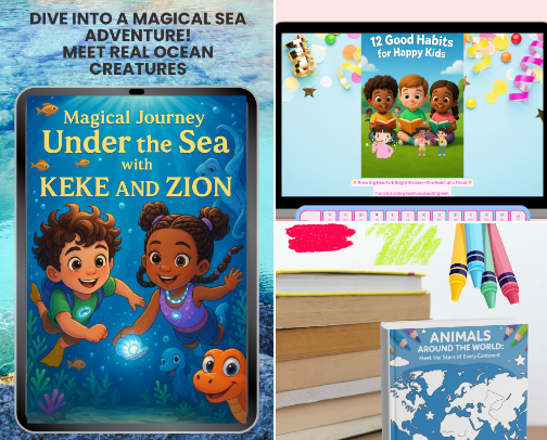 Children's Learning Activities & Fun Books cover photo collage