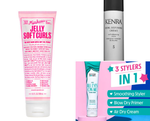 Curly hair products cover photo collage