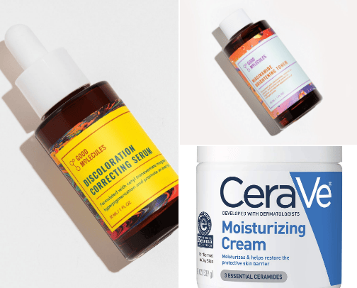 My Fave Skincare Recs For Hyperpigmentation and Dry Skin cover photo collage