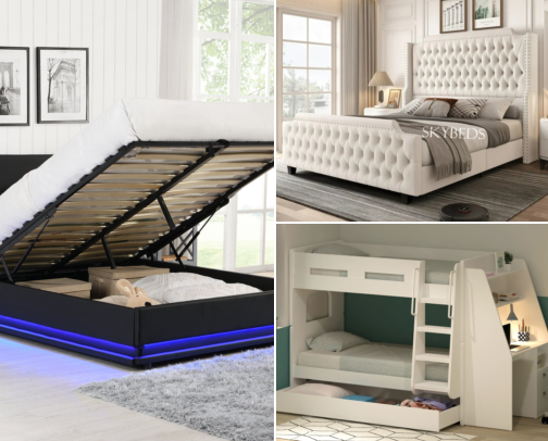 Beds and comfort cover photo collage
