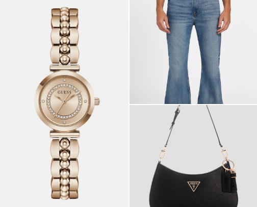 My favorite Guess items. cover photo collage