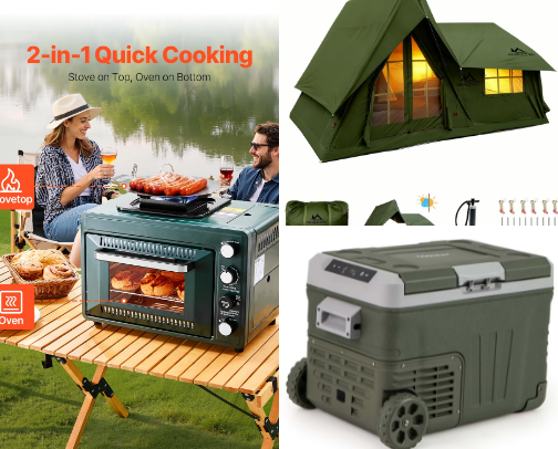 Survival, camping and the outdoors cover photo collage