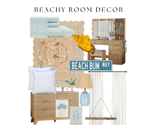 BEACHY BEDROOM cover photo collage