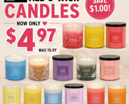 Mainstays 3-Wick Candles – Only $4.97 at Walmart cover photo collage