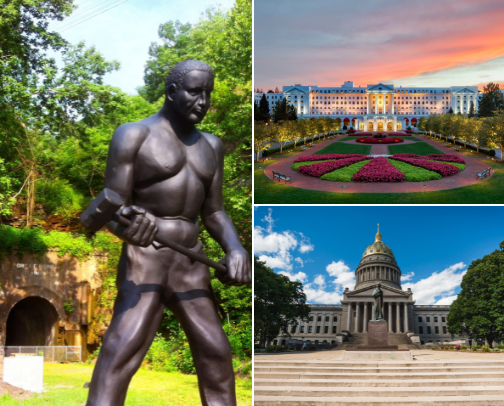Things to explore in West Virginia. cover photo collage