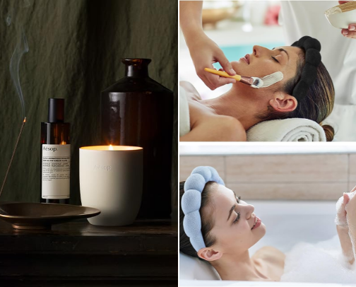 Spa day at 🏠🧖🏽‍♀️ cover photo collage