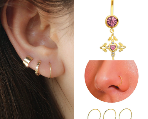 Elegant Piercings & Jewelry cover photo collage
