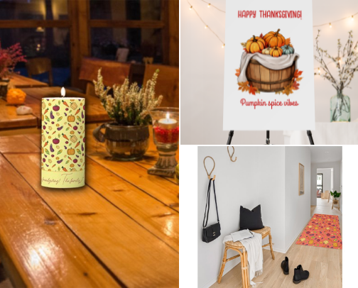 Cozy Harvest Thanksgiving Decor & party supplies cover photo collage