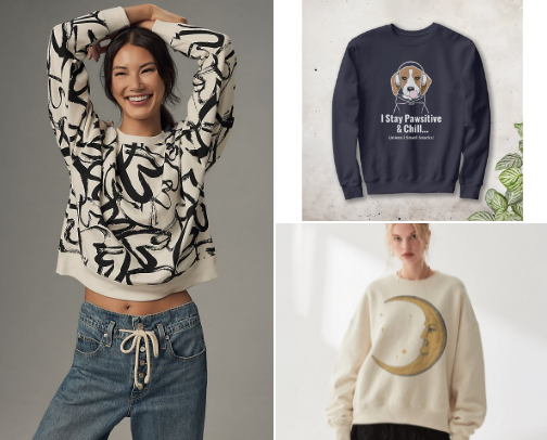 Fashion-Forward Sweatshirt / Sweater Design cover photo collage