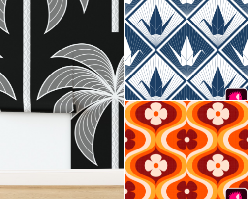 My wallpaper and fabric patterns cover photo collage