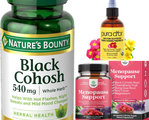 Menopause & Perimenopause Support Supplements for Women’s Daily Wellness cover photo collage