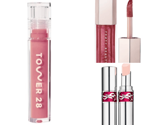 Lustrous lip gloss collection cover photo collage
