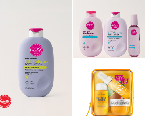Body lotion and cream cover photo collage