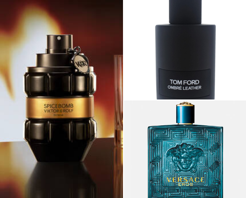Parfumes for men cover photo collage