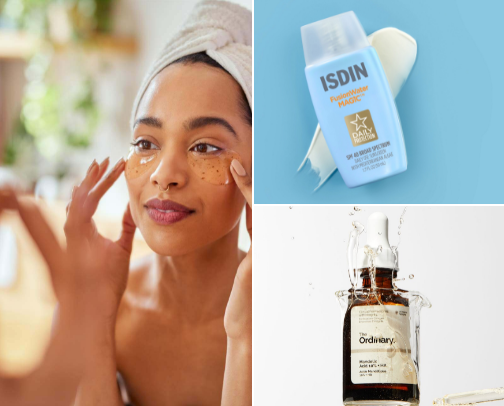 what you will find in my skincare cabinet - oily skin edition cover photo collage