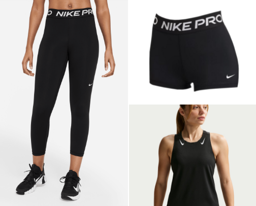 workout apparel + running shoes cover photo collage