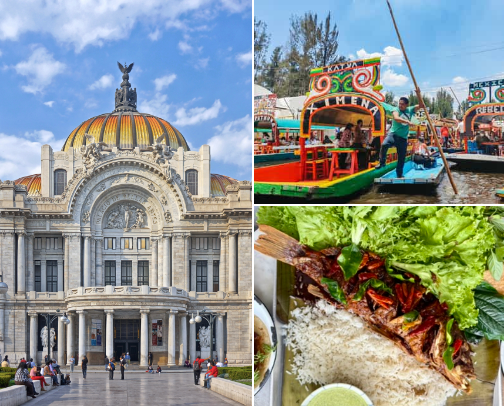 Explore Mexico City ~ let's eat, drink, play cover photo collage