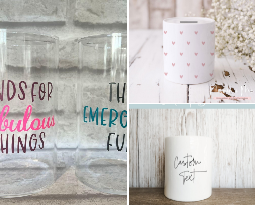 Money boxes cover photo collage