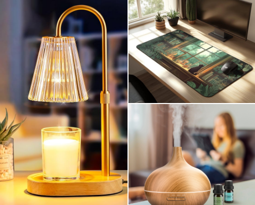 My Cozy & Calm Work From Home Desk Setup as a 9–5 Woman cover photo collage