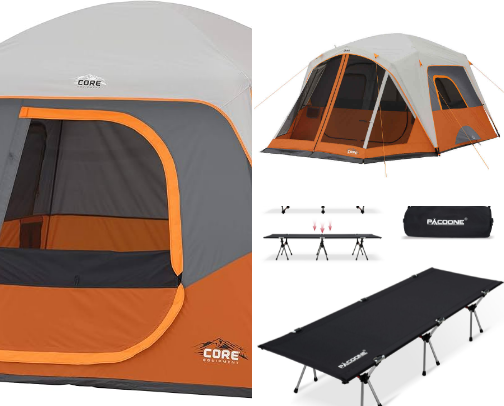 Camping gear cover photo collage