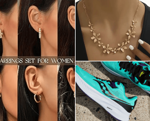 Jewelry , shoes and clothes cover photo collage