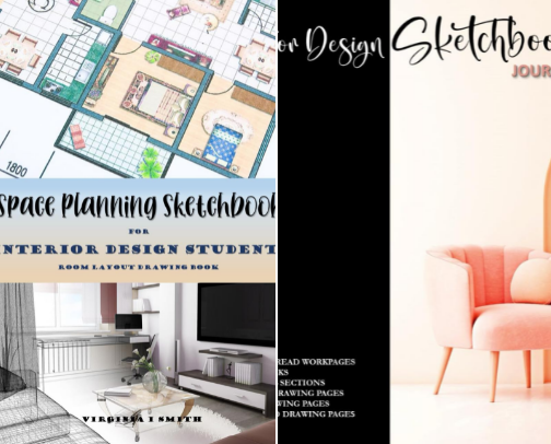 Interior Design Tools & Resources: Sketchbooks, Planners & Workbooks by a Working Interior Designer cover photo collage