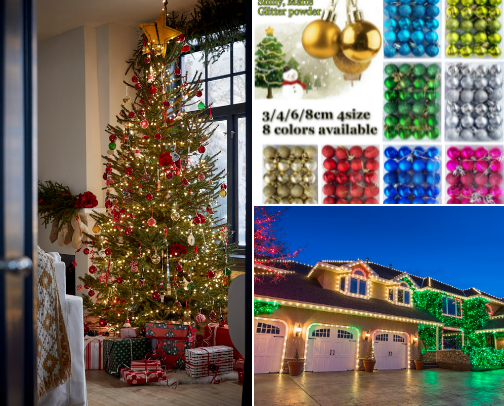 Christmas decor cover photo collage