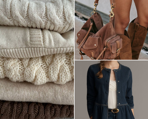 autumn fabrics cover photo collage