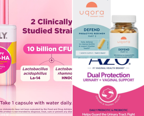 OTC Urinary Tract Supplements and Medication for a Happier Huha cover photo collage