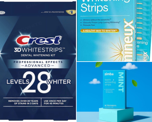 I Tried 8 Whitening Strips So You Don't Have To, These Actually Worked cover photo collage