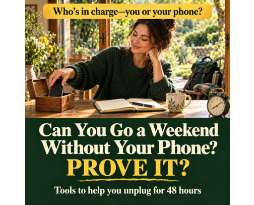 Can you go a whole weekend without your phone? Prove It cover photo collage