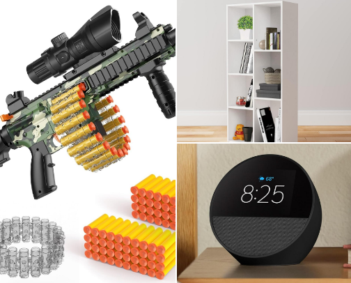 Best Amazon finds with great prices - toys, food, tech, furniture cover photo collage