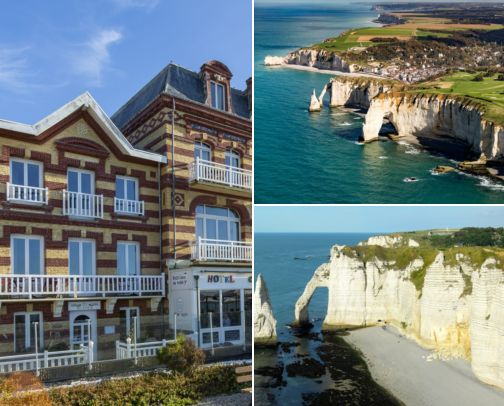 Cliffs, Garden Walks, Sea Views & a Cozy Coastal Stay Etretat, France cover photo collage