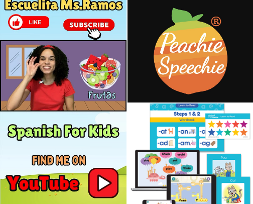 Educational YouTube channels for children learning. cover photo collage