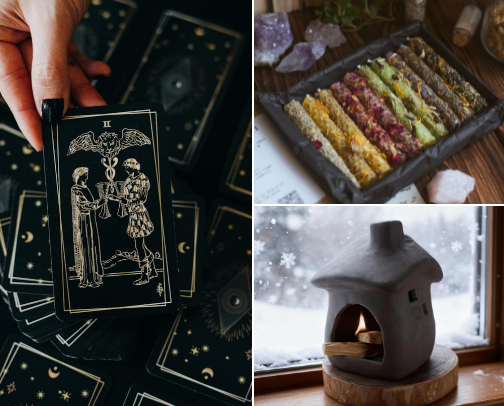 Tarot Decks & Witchy Tools 🌝 cover photo collage
