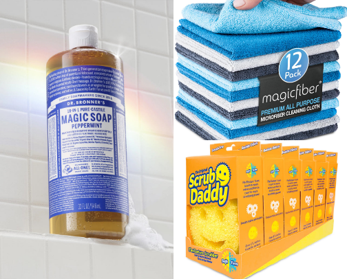 Cleaning supplies cover photo collage
