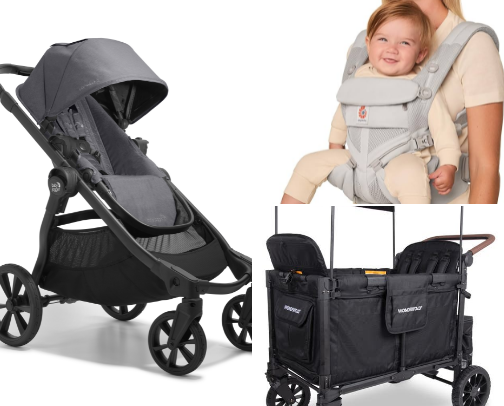 Baby gear for growing families cover photo collage