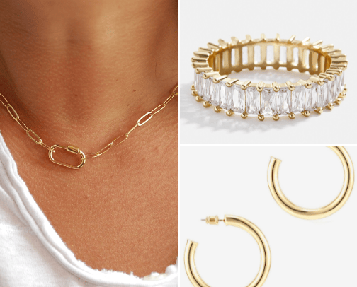 gold jewelry cover photo collage