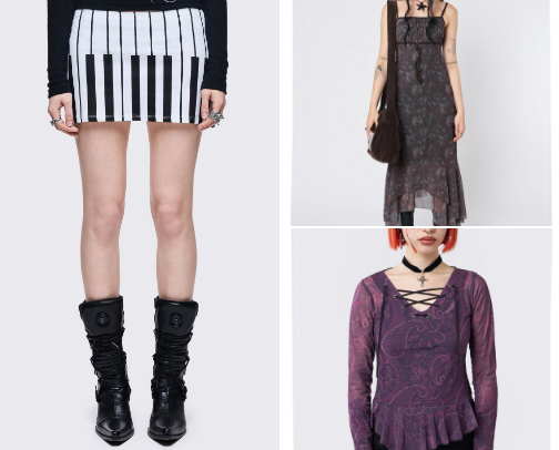 Whimsical goth outfits cover photo collage