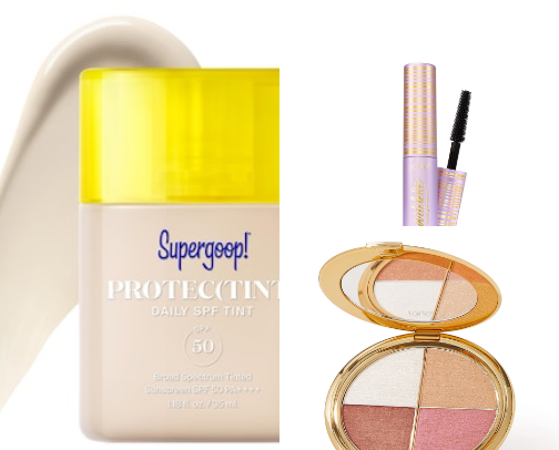 Beauty recs for a simple makeup/skincare routine cover photo collage