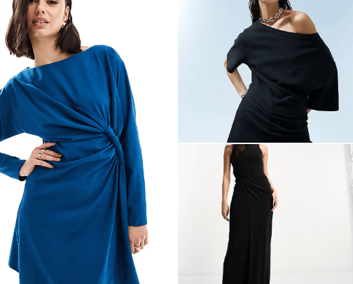 Slash Neck Slay: A Collection of Edgy and Elegant Dresses cover photo collage