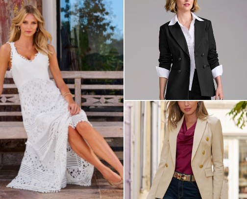 “Where do you get fashionable work clothes nowadays?” cover photo collage